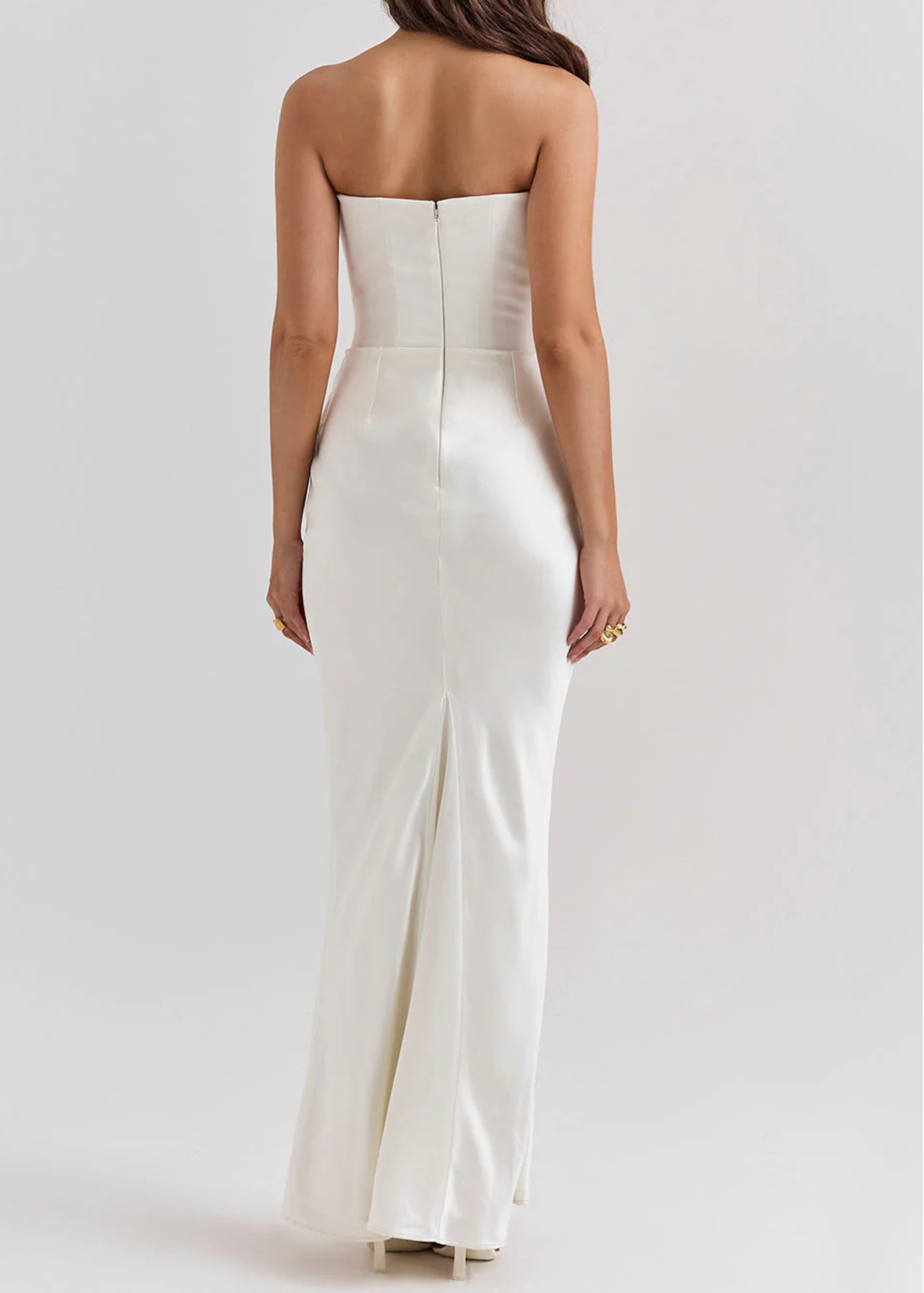 Dames strapless jurk met corsetdetail