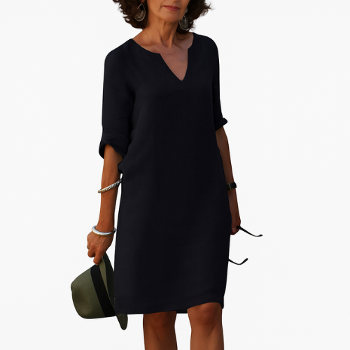 Midi-jurk met V-hals