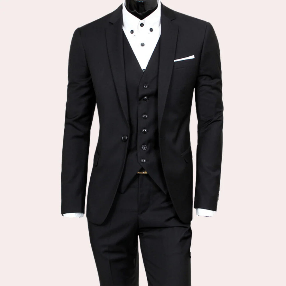 3-delig heren pak met blazer, gilet en broek