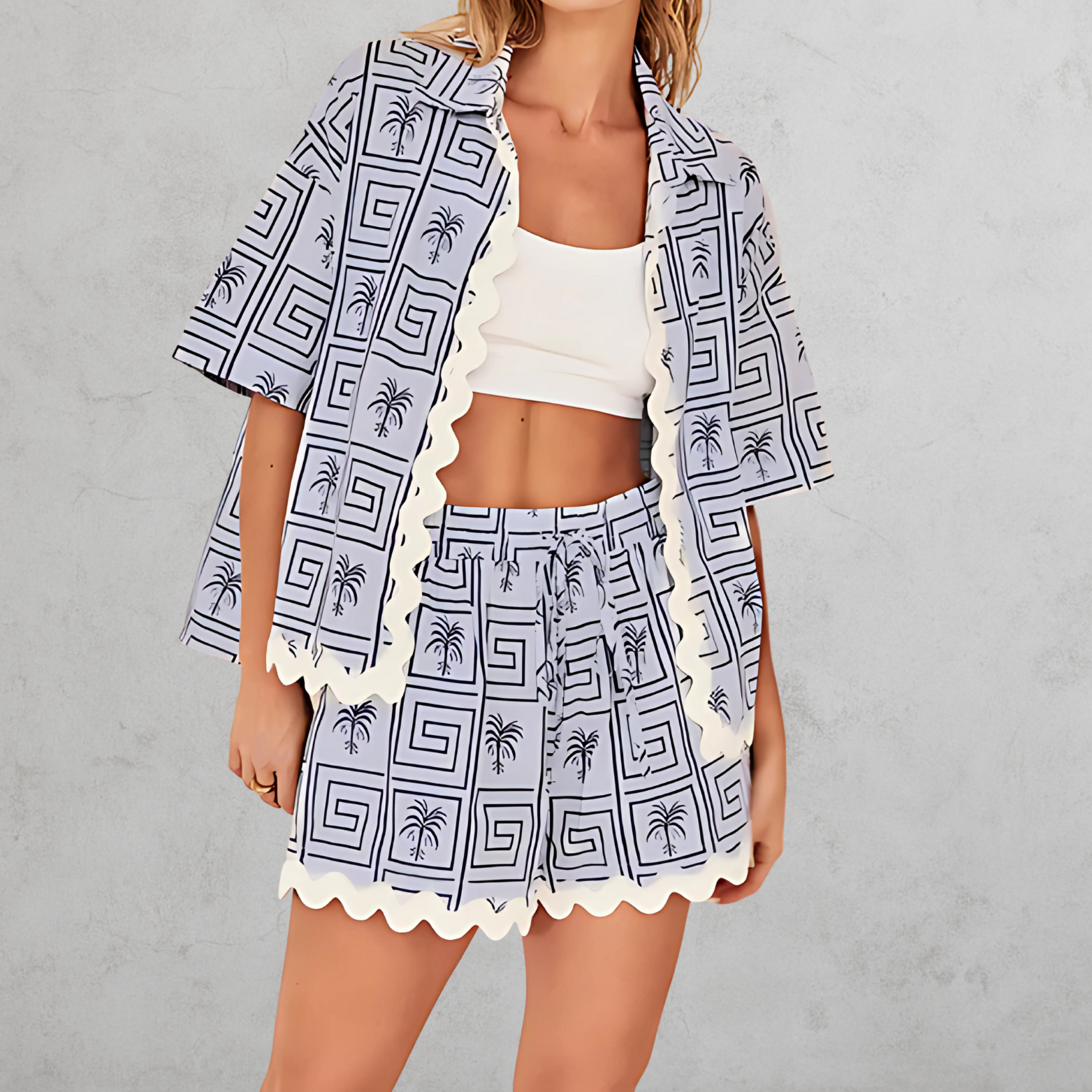 2-delige dames zomerset met korte mouwen en short