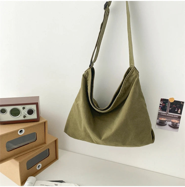 Tara Schoudertas – Grote Canvas Tas met Verstelbare Riem