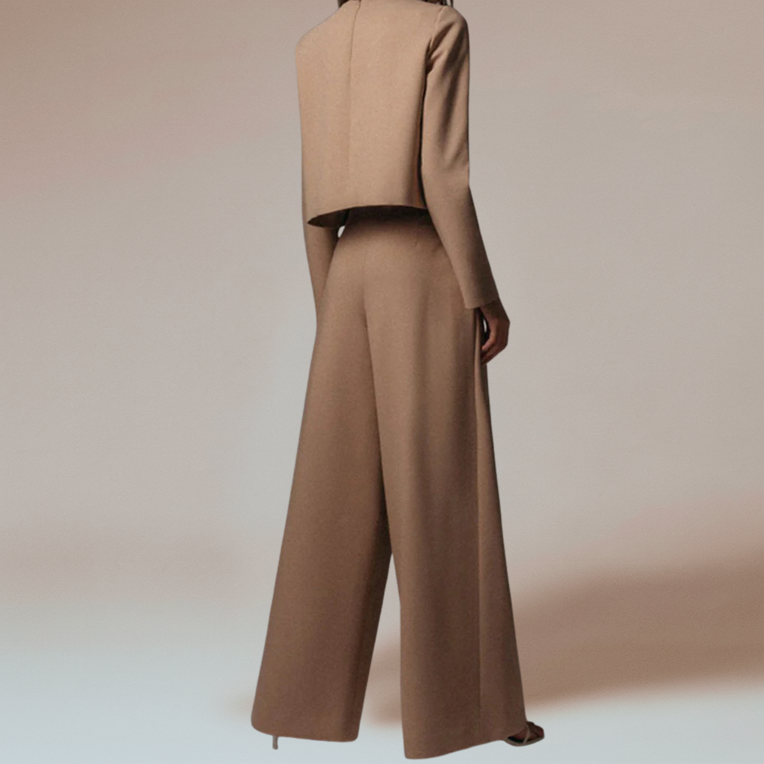 Dames tweedelige set met wijde broek en lange mouwen