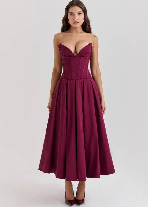 Isabella Strapless Jurk – Zwarte A-lijn jurk zonder bandjes