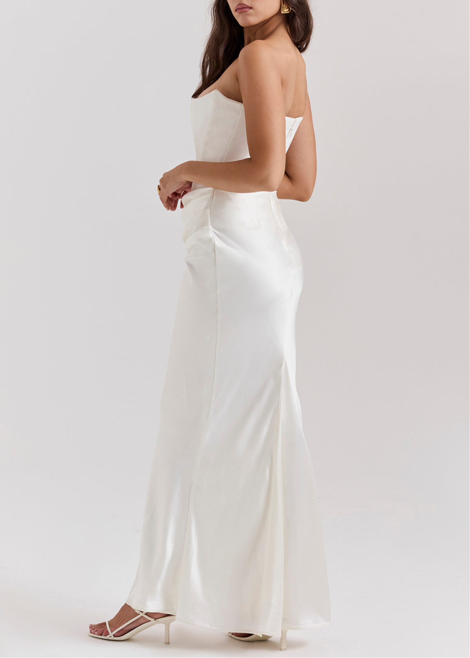 Dames strapless jurk met corsetdetail
