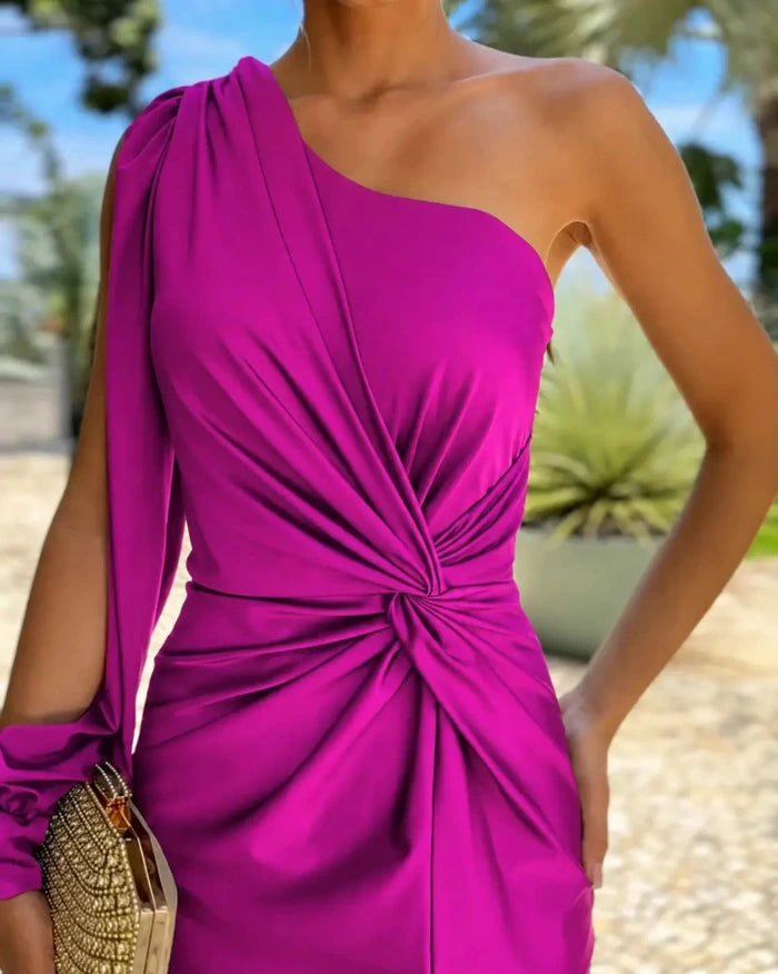 Asymmetrische One-Shoulder Maxi-Jurk met Split voor Dames