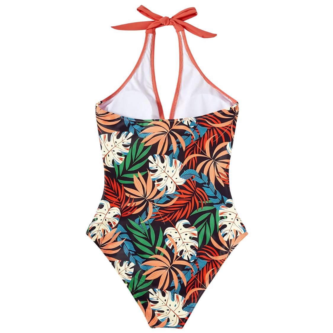 Badpak met Diepe V-hals en Bloemenprint voor dames