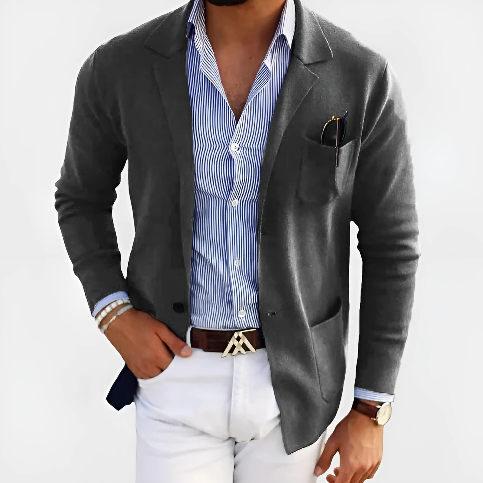 Blazer met reverskraag en klepzakken voor heren