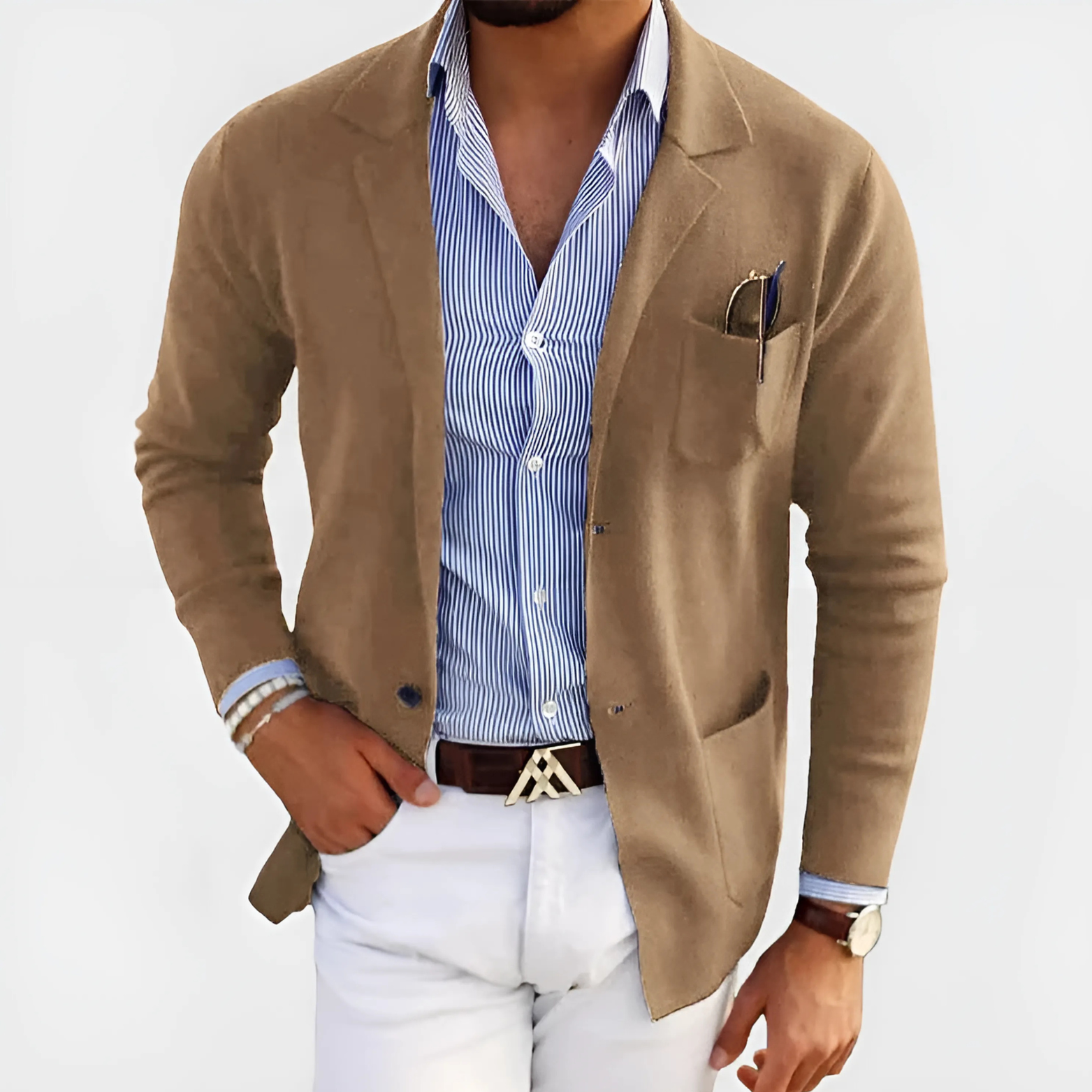Blazer met reverskraag en klepzakken voor heren