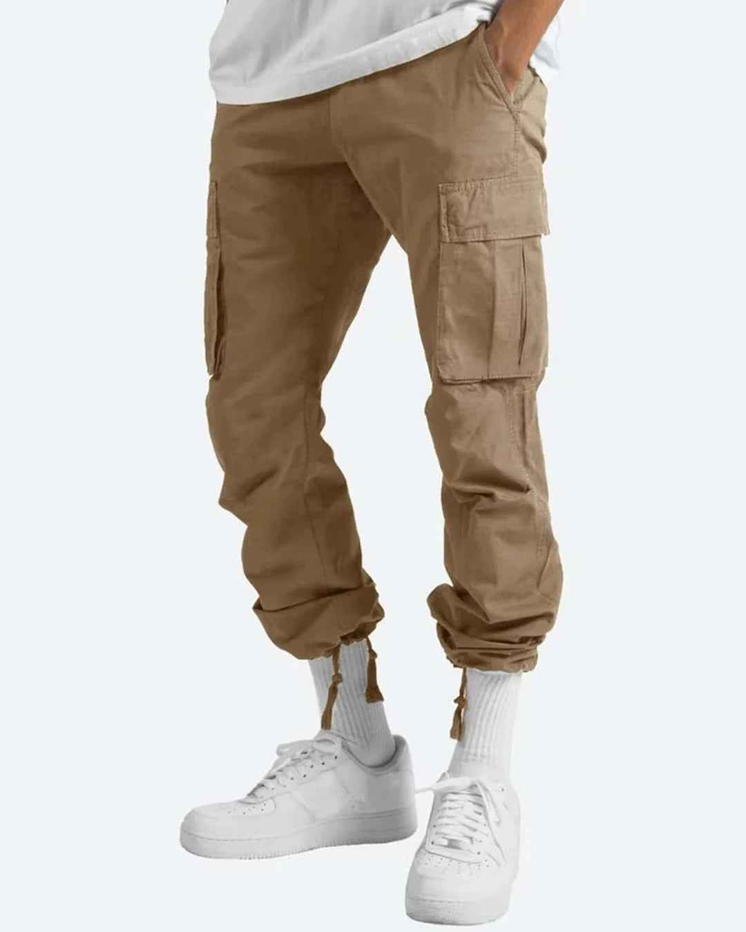 Cargo Broek Heren met Relaxed Fit en Trekkoord