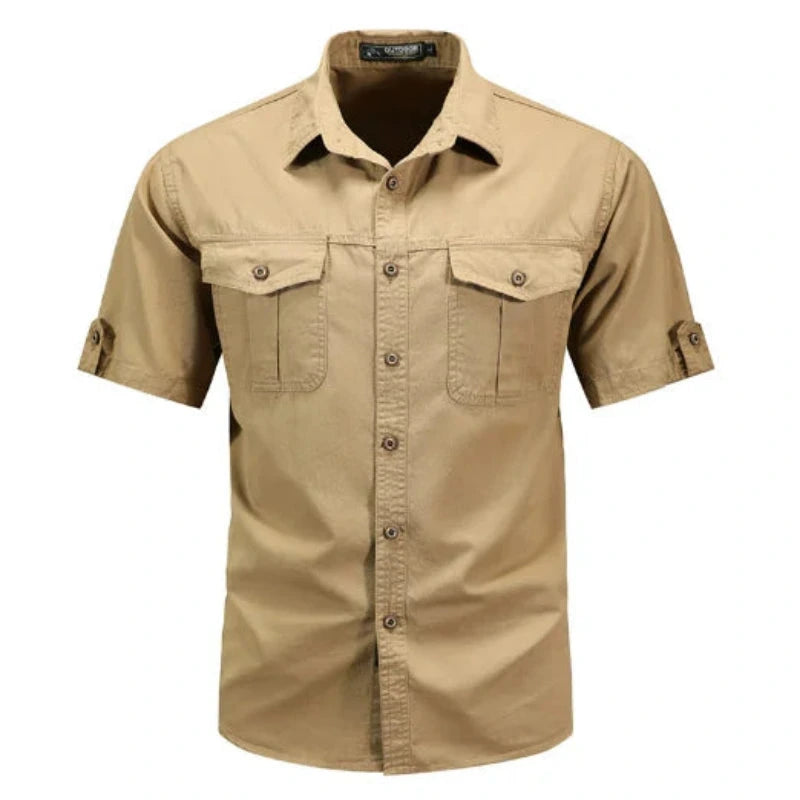 Cargo Overhemd Heren met Korte Mouwen en Borstzakken
