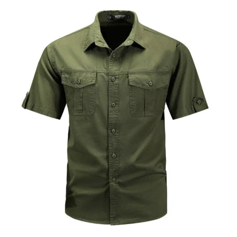 Cargo Overhemd Heren met Korte Mouwen en Borstzakken