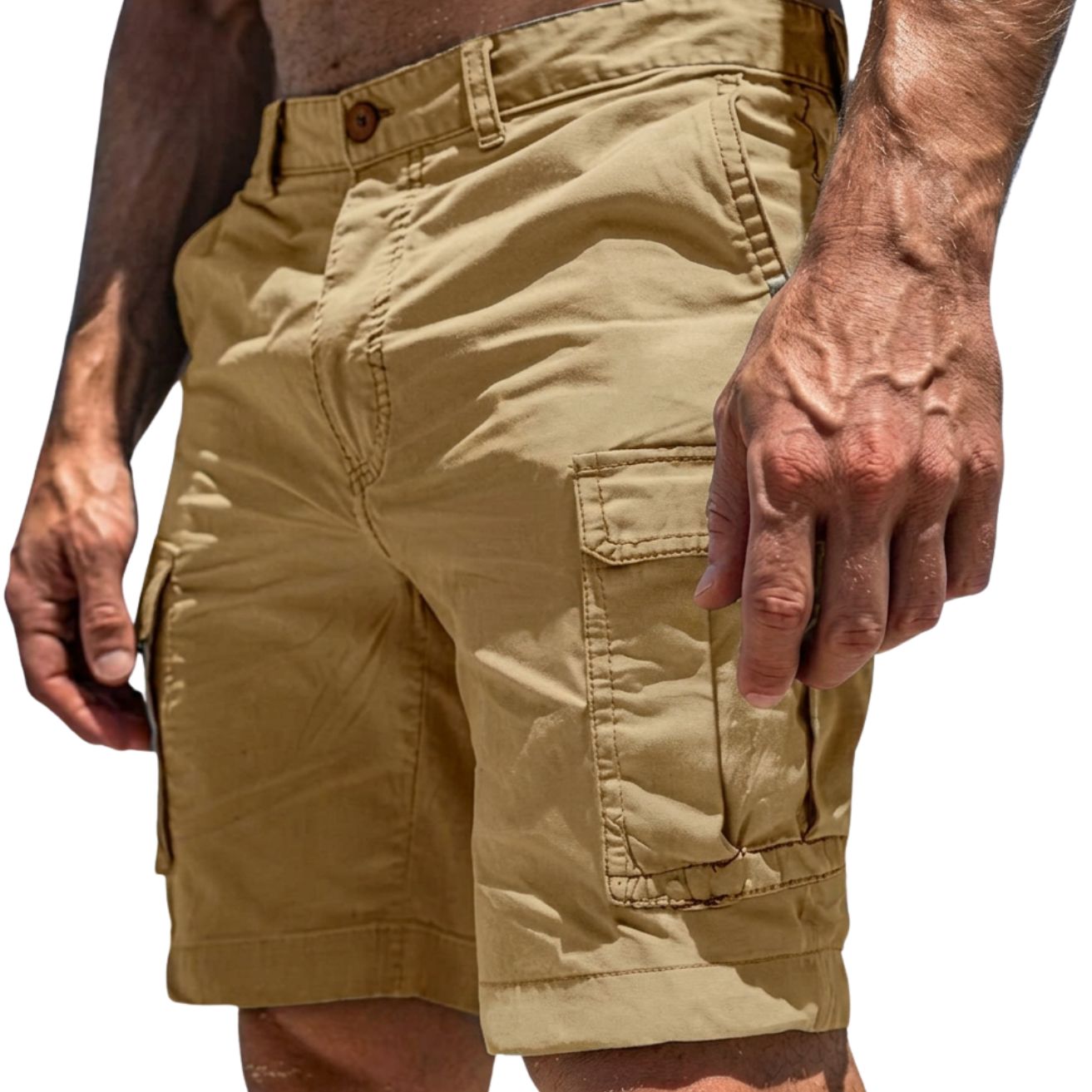 Cargo Short Heren met Klepzakken en Ritsluiting