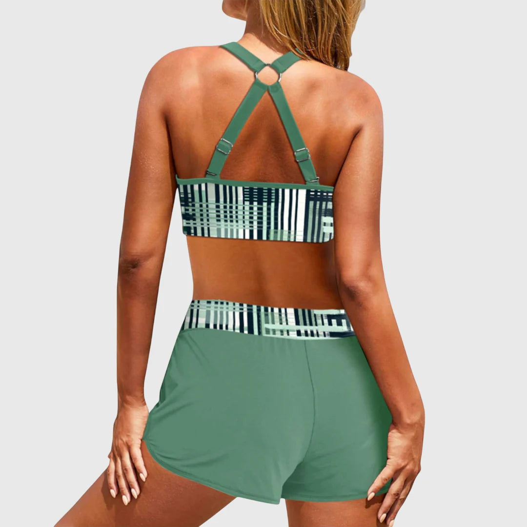 Dames Bikini Set met Print en Zwemshorts