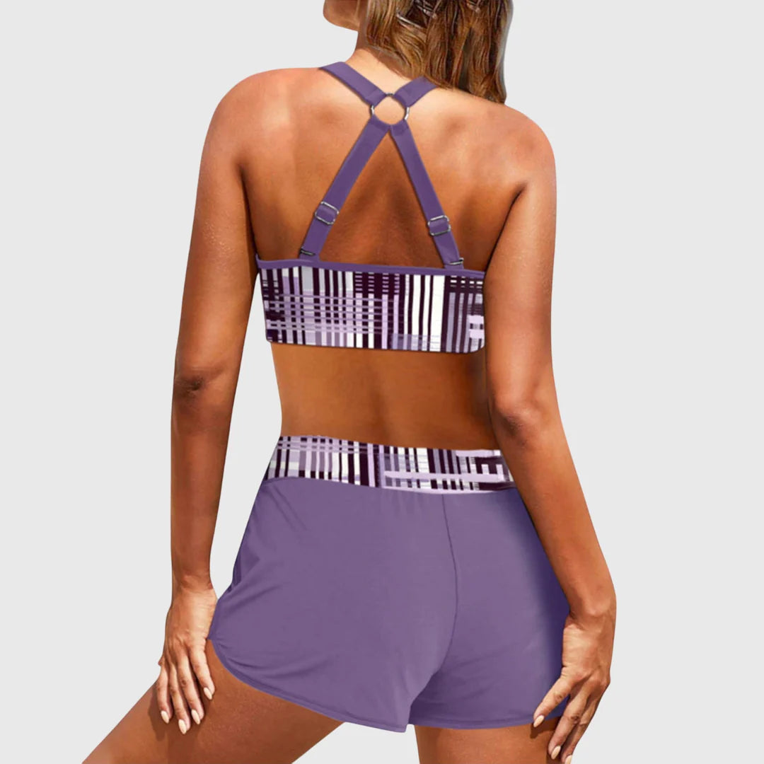 Dames Bikini Set met Print en Zwemshorts