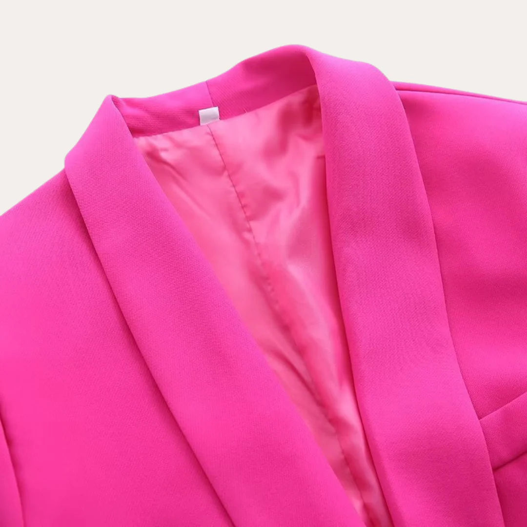 Dames Blazer en Broek Set met Strikceintuur