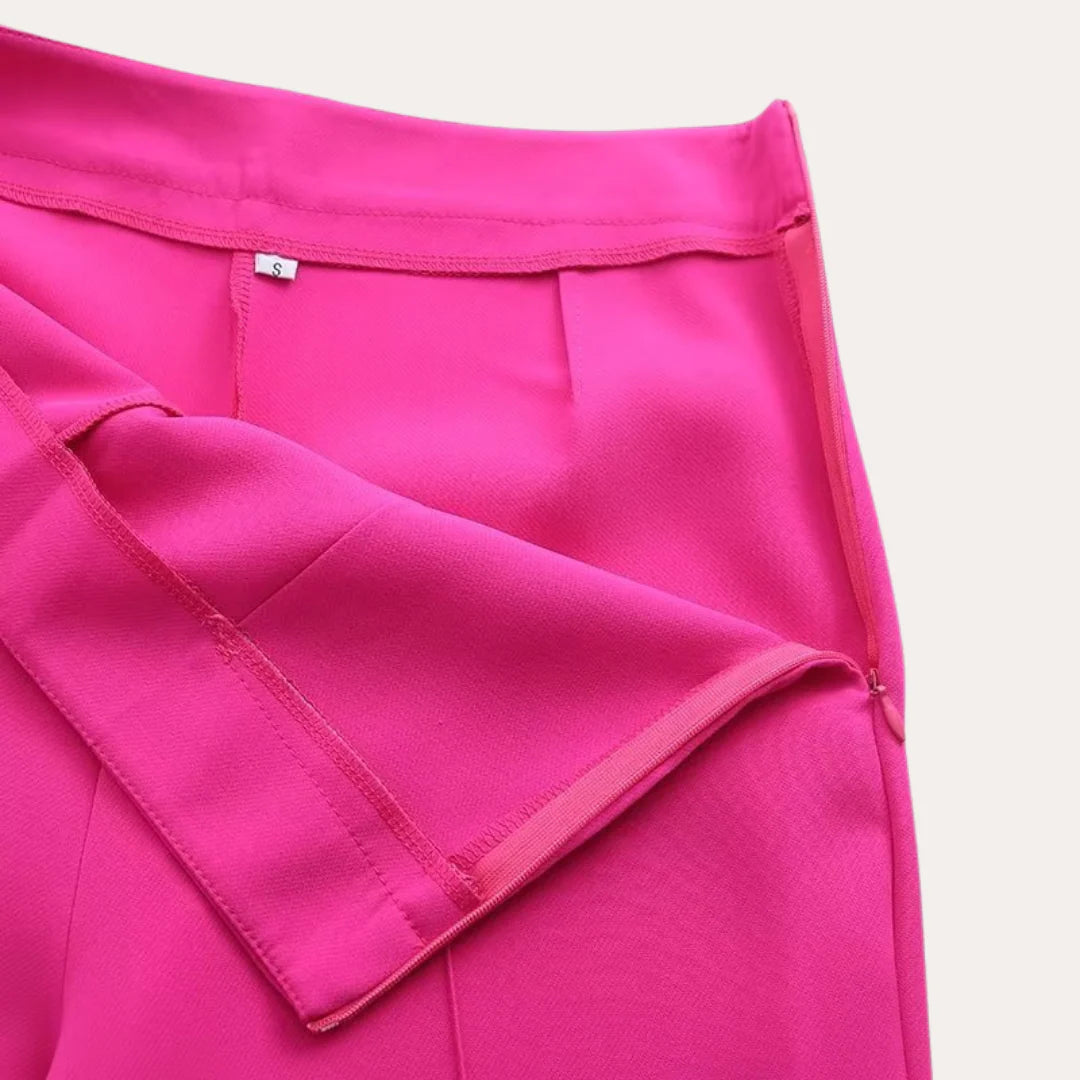 Dames Blazer en Broek Set met Strikceintuur