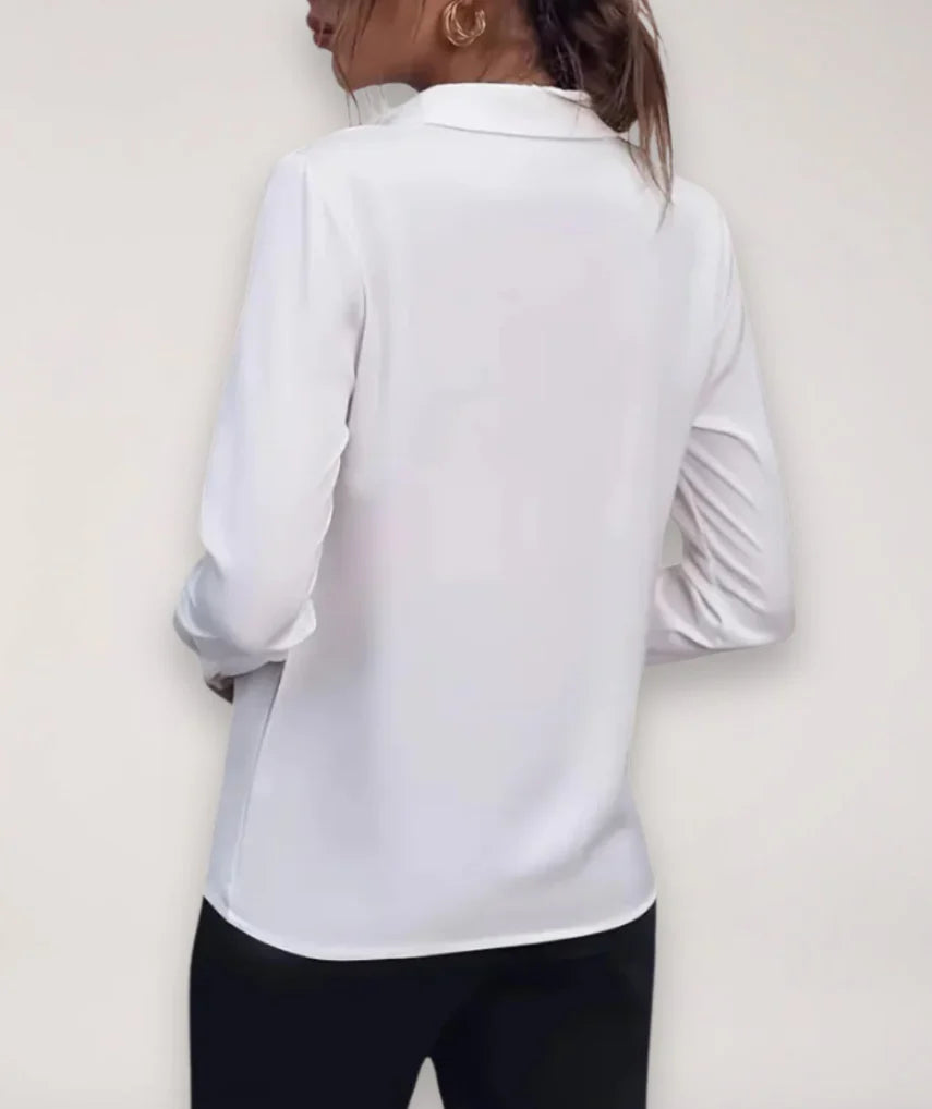 Dames Blouse met Klassieke Kraag en Knoopsluiting