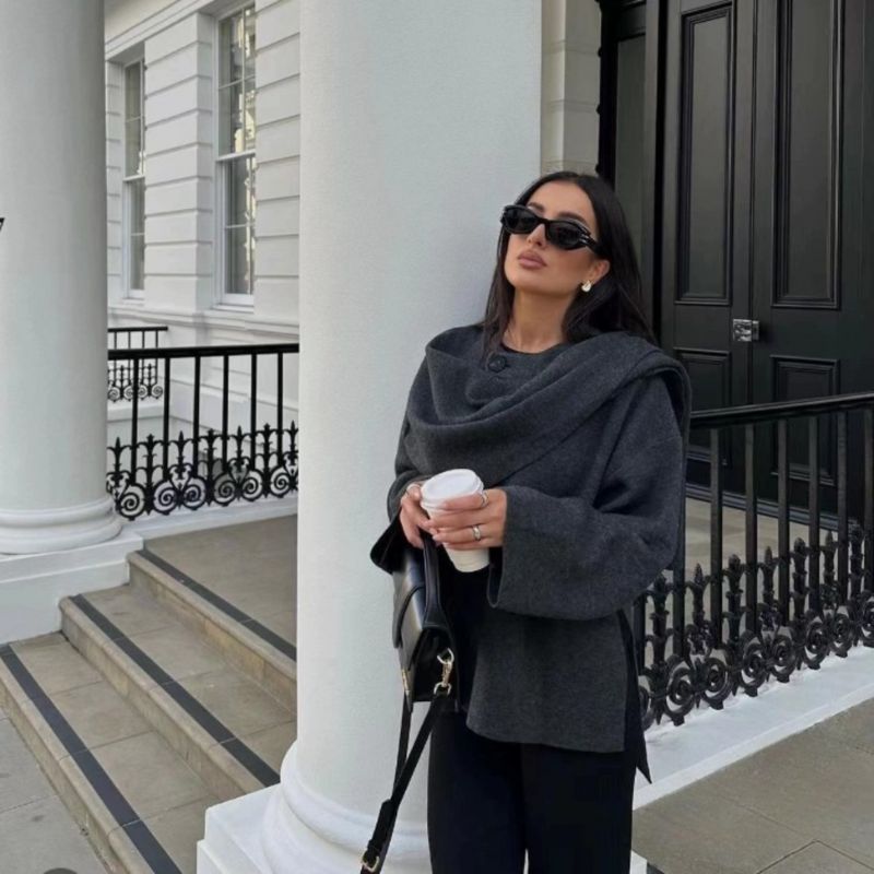 Dames Cape Jas met Asymmetrisch Ontwerp