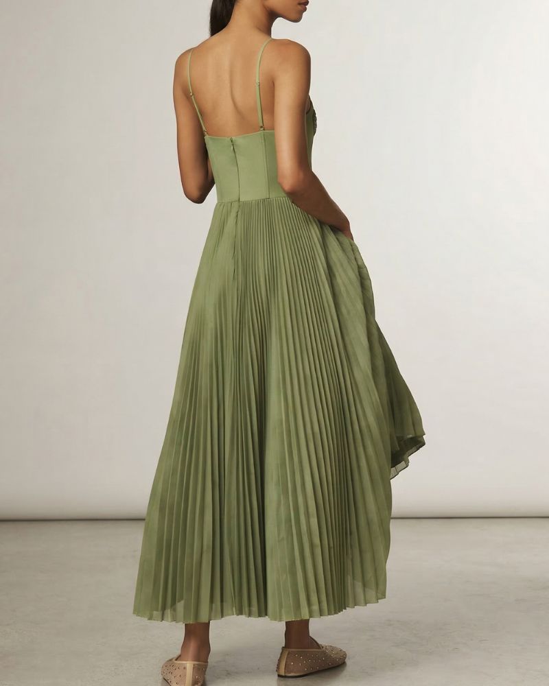 Dames Feestjurk met Geplooide Rok en Corset