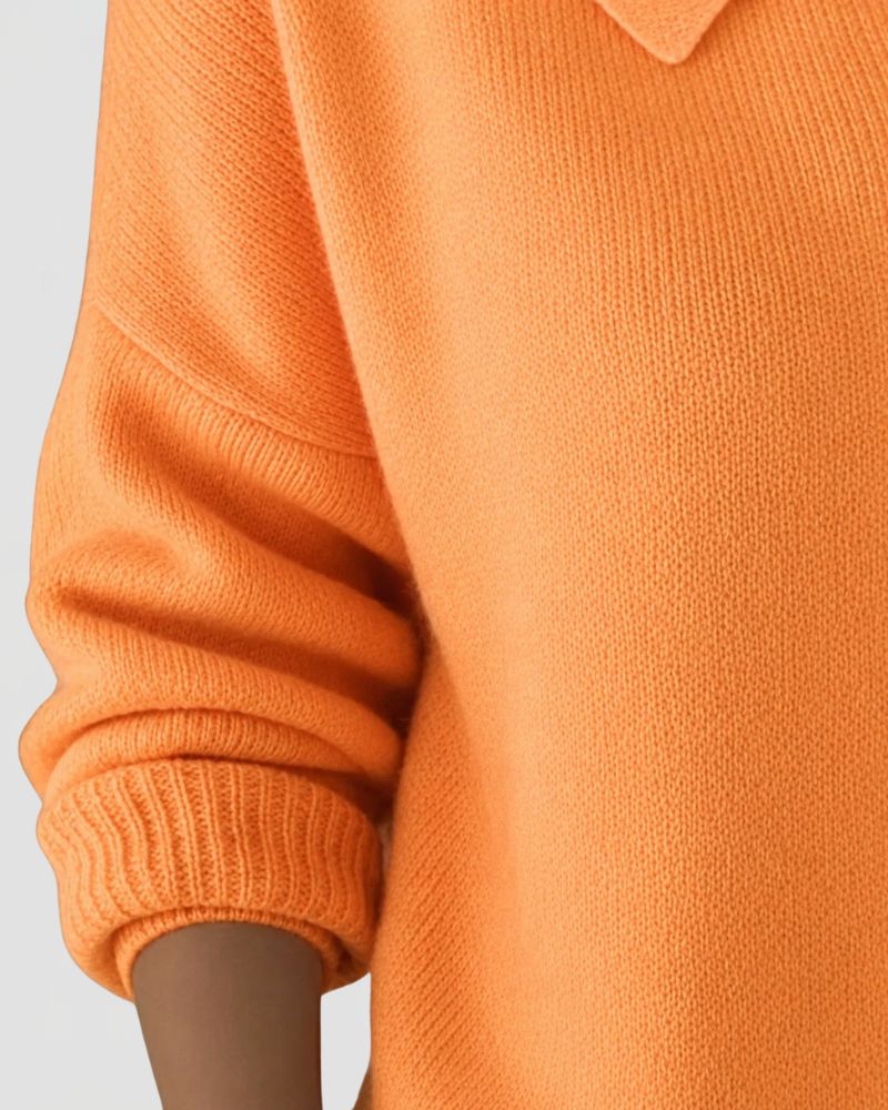 Dames Gebreid Vest met Polokraag en Knoopsluiting