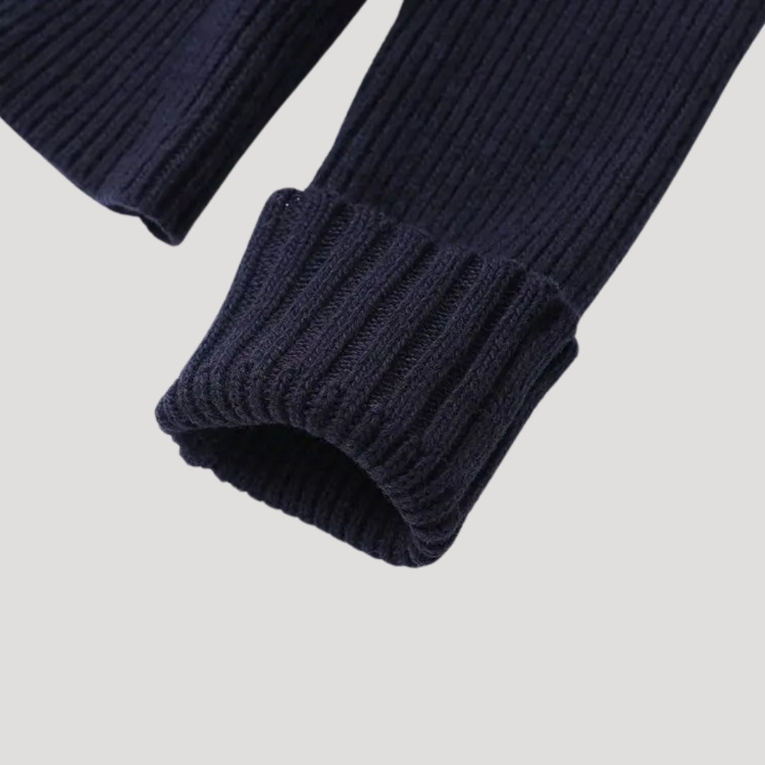 Dames Gebreide Cardigan met Denim Afwerking