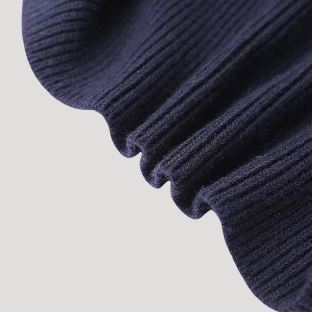 Dames Gebreide Cardigan met Denim Afwerking