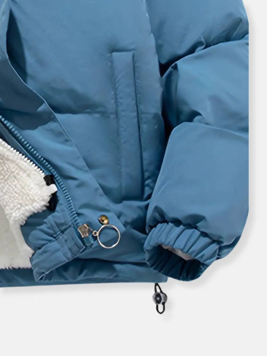 Dames Gewatteerde Winterjas met Capuchon en Pluche Binnenvoering