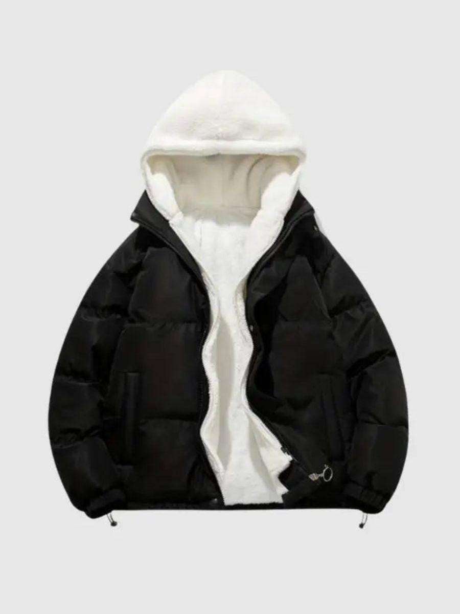 Dames Gewatteerde Winterjas met Capuchon en Pluche Binnenvoering