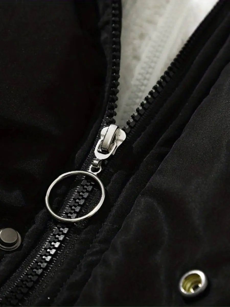 Dames Gewatteerde Winterjas met Capuchon en Pluche Binnenvoering