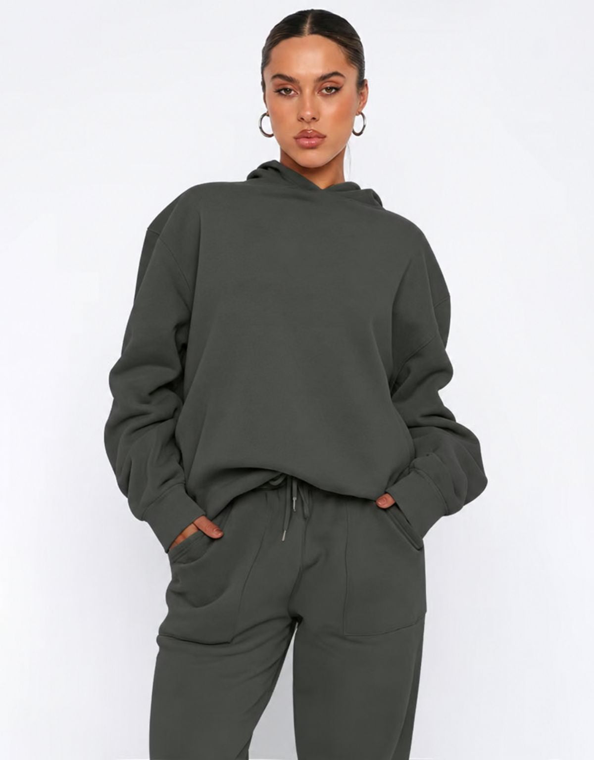 Dames Hoodie en Joggingbroek Set met Relaxed Fit