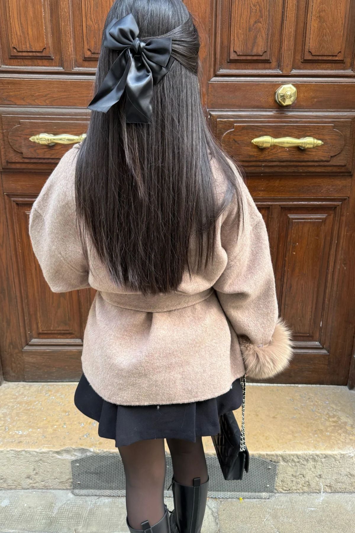 Dames Jas met Imitatiebont en Verstelbare Tailleband