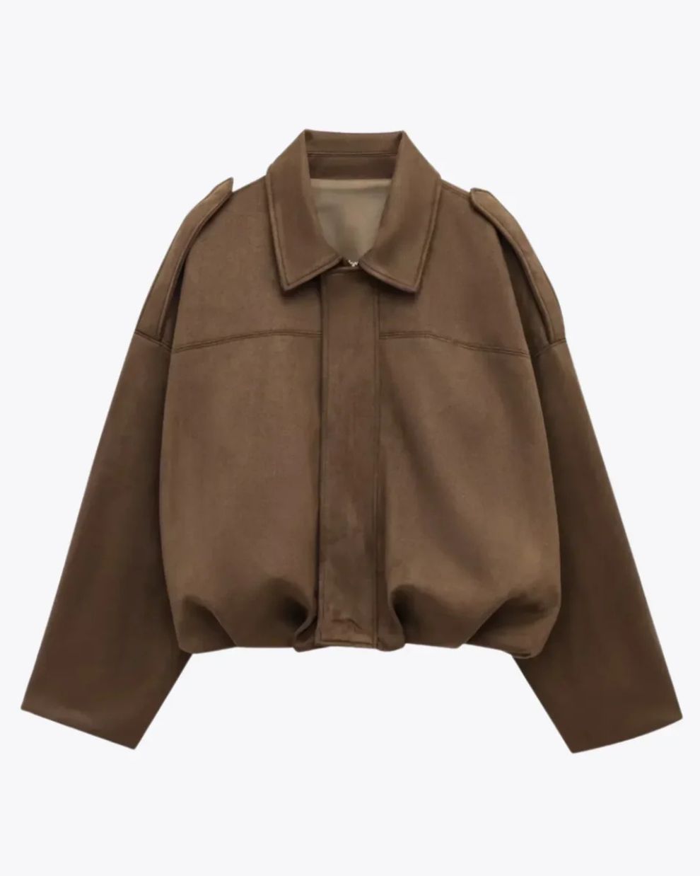 Dames Jas met Oversized Pasvorm en Suède-look