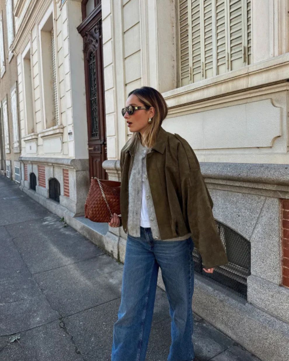 Dames Jas met Oversized Pasvorm en Suède-look