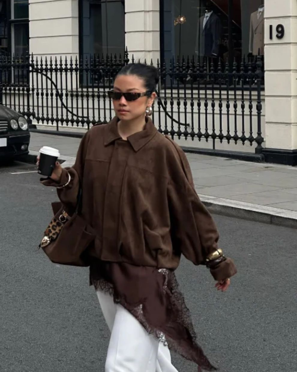 Dames Jas met Oversized Pasvorm en Suède-look