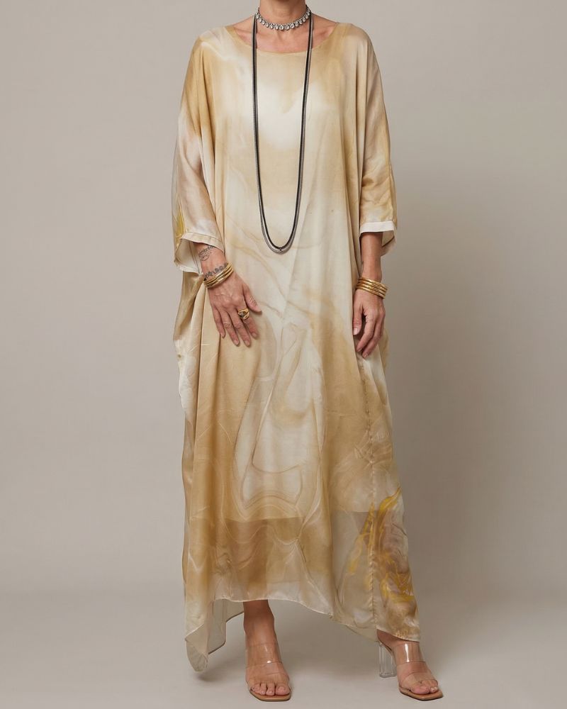 Dames Maxi Zomerjurk met Print en Lange Mouwen
