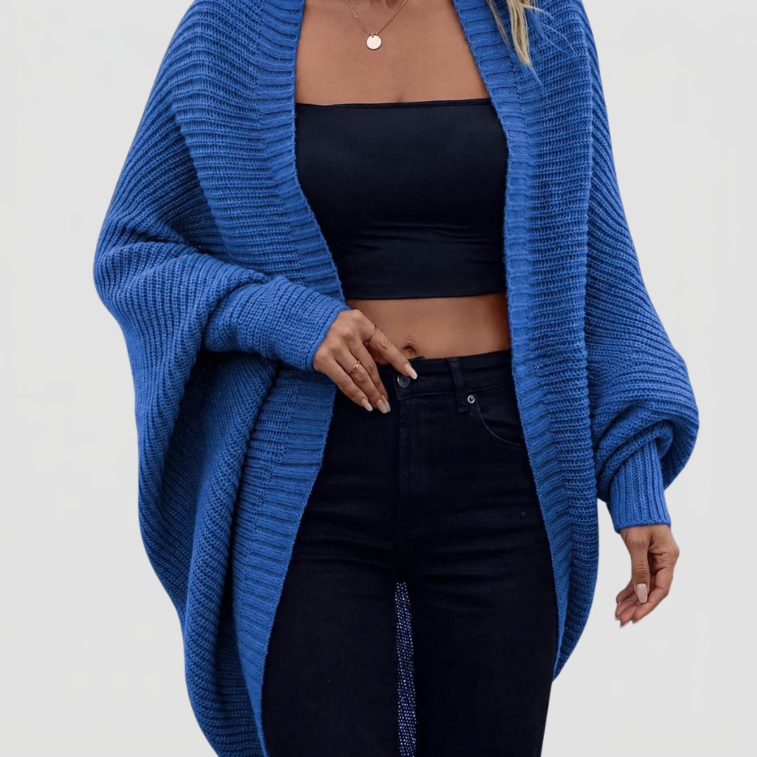 Dames Oversized Gebreide Cardigan met Wijde Mouwen