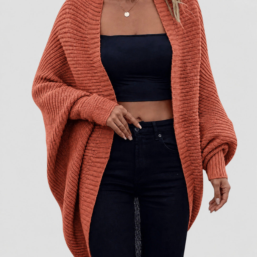 Dames Oversized Gebreide Cardigan met Wijde Mouwen