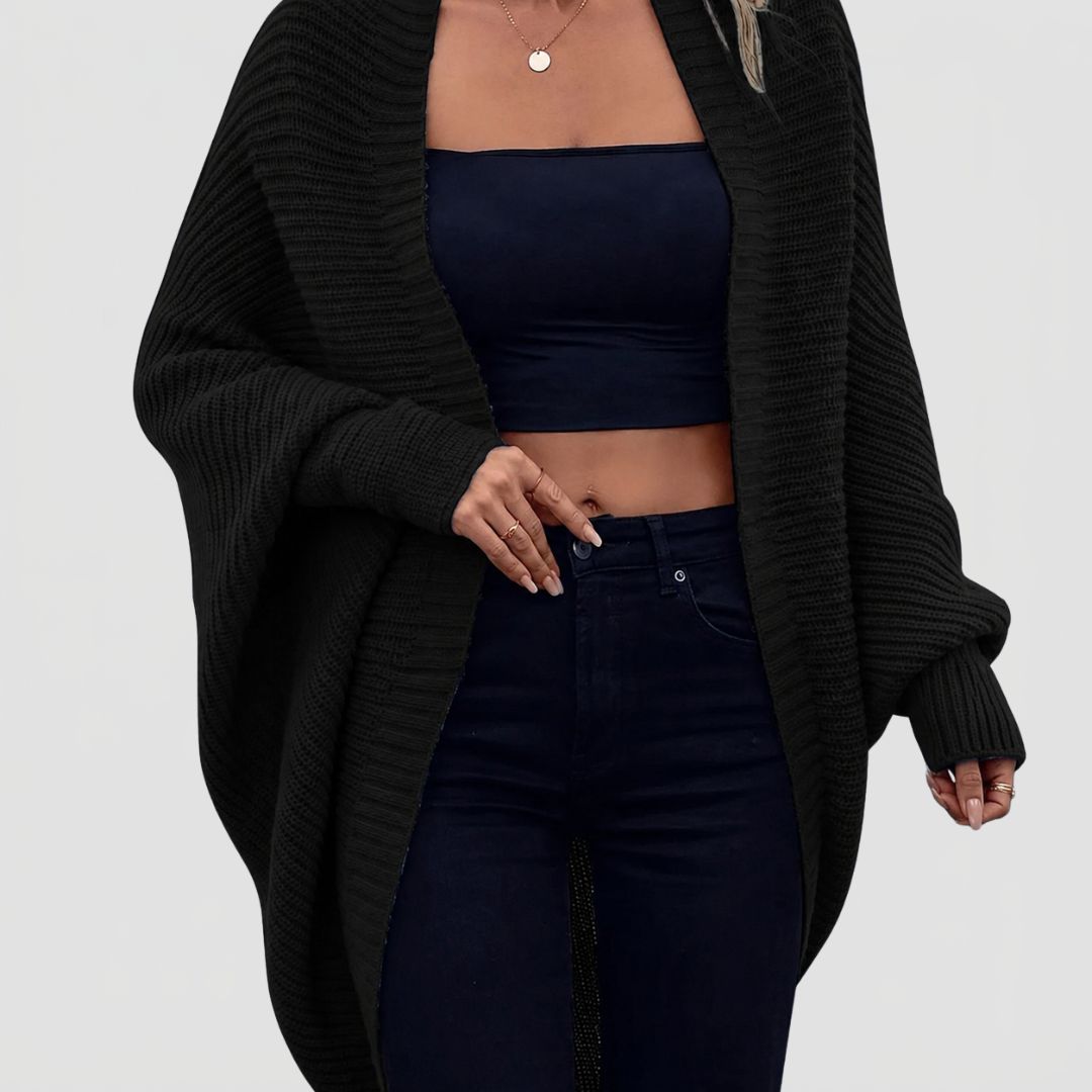 Dames Oversized Gebreide Cardigan met Wijde Mouwen