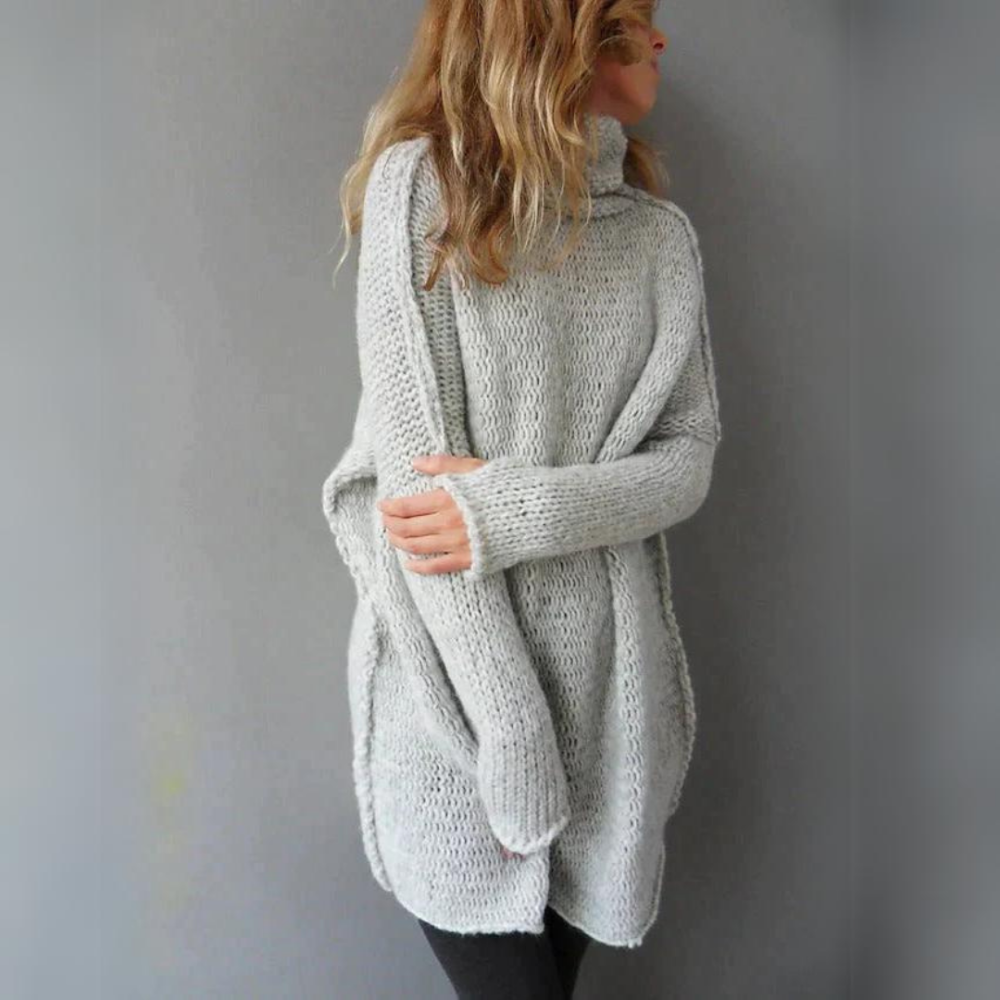 Dames Oversized Gebreide Coltrui met Lange Pasvorm