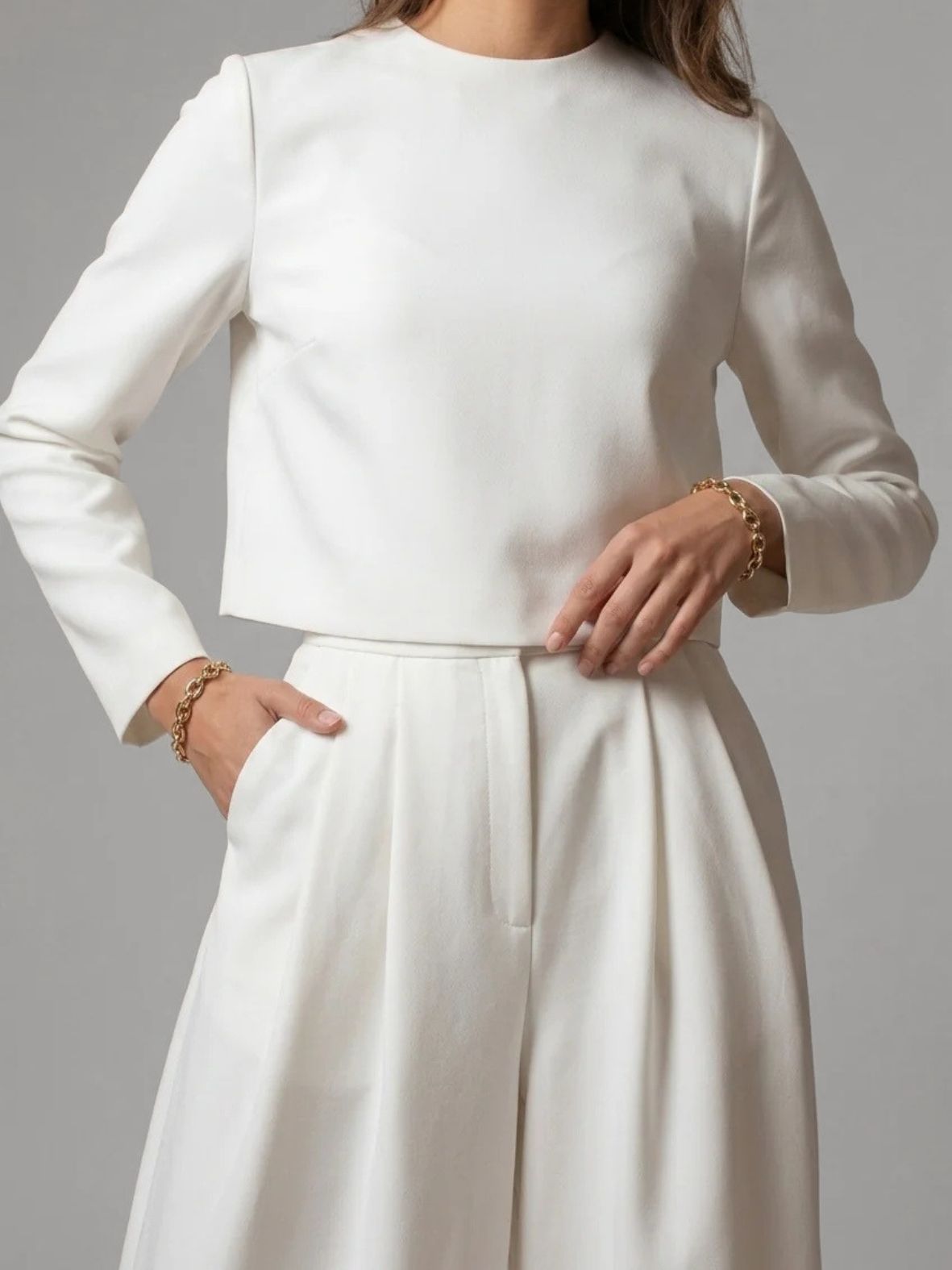 Dames Set Tweedelig met Cropped Top en Wijde Broek