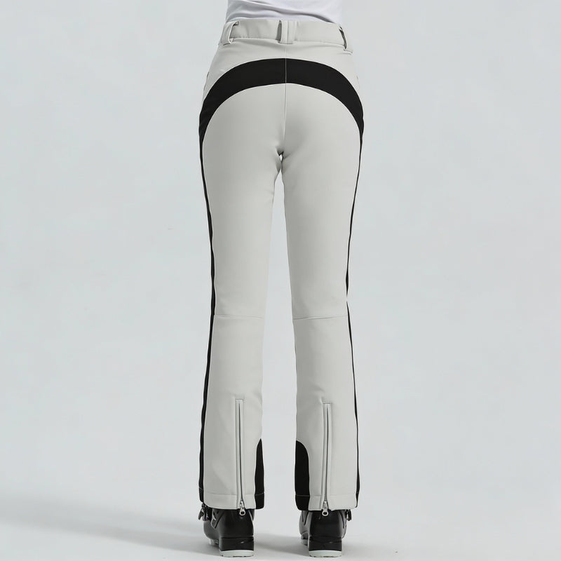 Dames Slim Fit Skibroek met Ritszakken en Verstelbare Pijpen