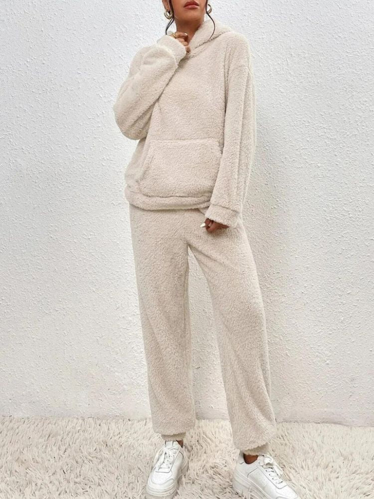 Dames Teddy Loungewear Set met Hoodie en Broek