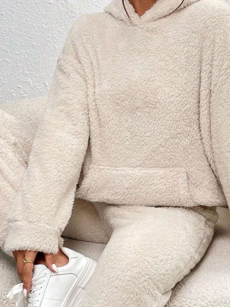 Dames Teddy Loungewear Set met Hoodie en Broek