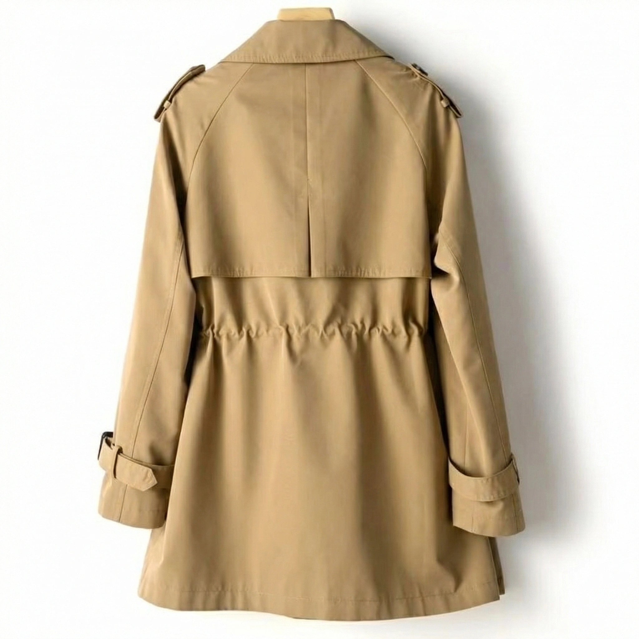 Dames Trenchcoat met Dubbele Knopenrij, Ceintuur en Epauletten