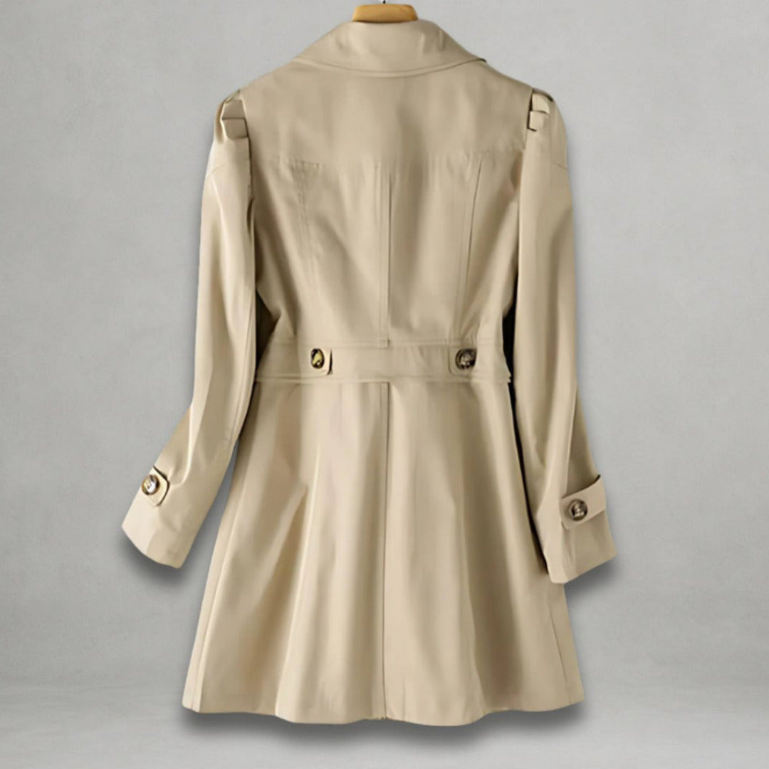 Dames Trenchcoat met Knoopsluiting en Klepzakken