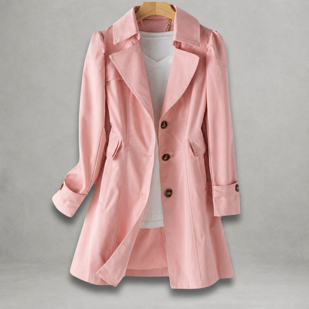Dames Trenchcoat met Knoopsluiting en Klepzakken