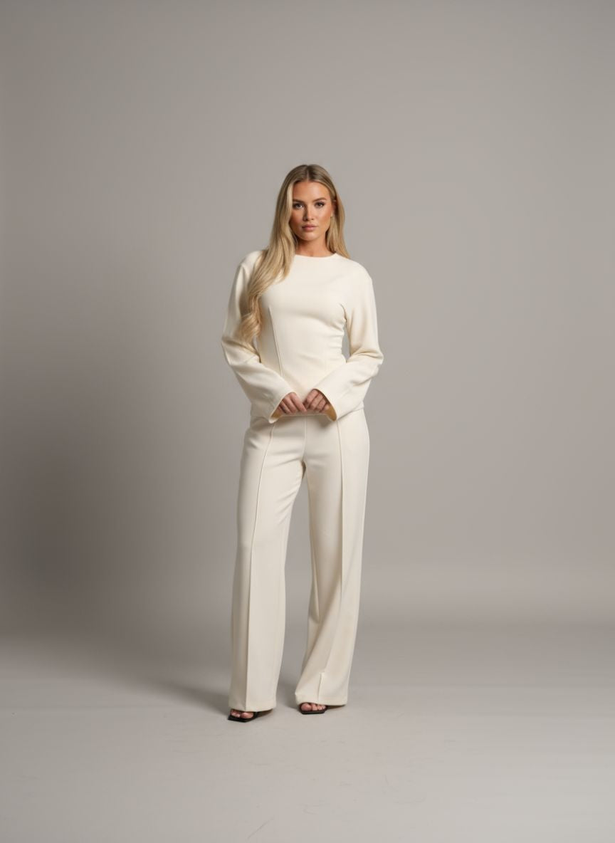 Dames Tweedelige Set met Shirt en Rechte Broek