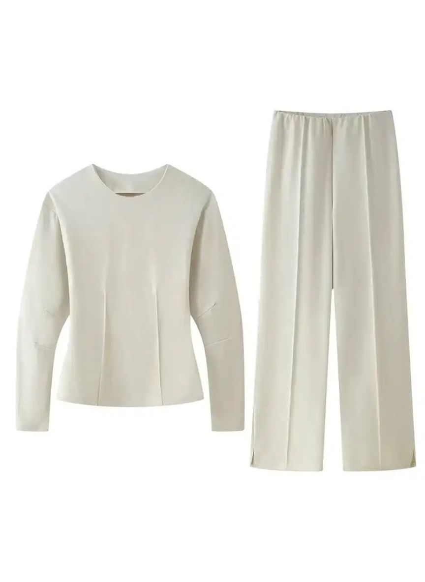 Dames Tweedelige Set met Shirt en Rechte Broek