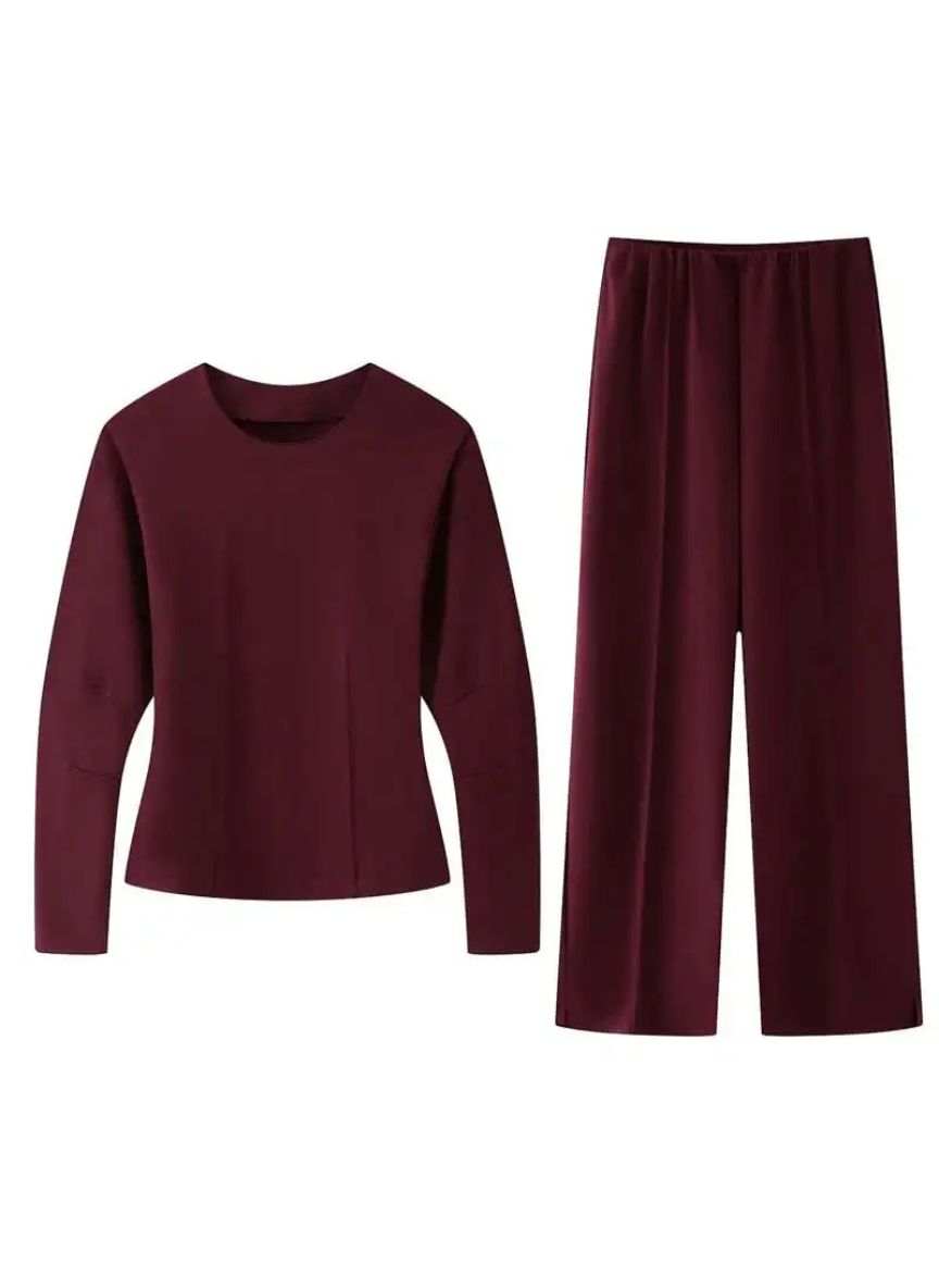 Dames Tweedelige Set met Shirt en Rechte Broek