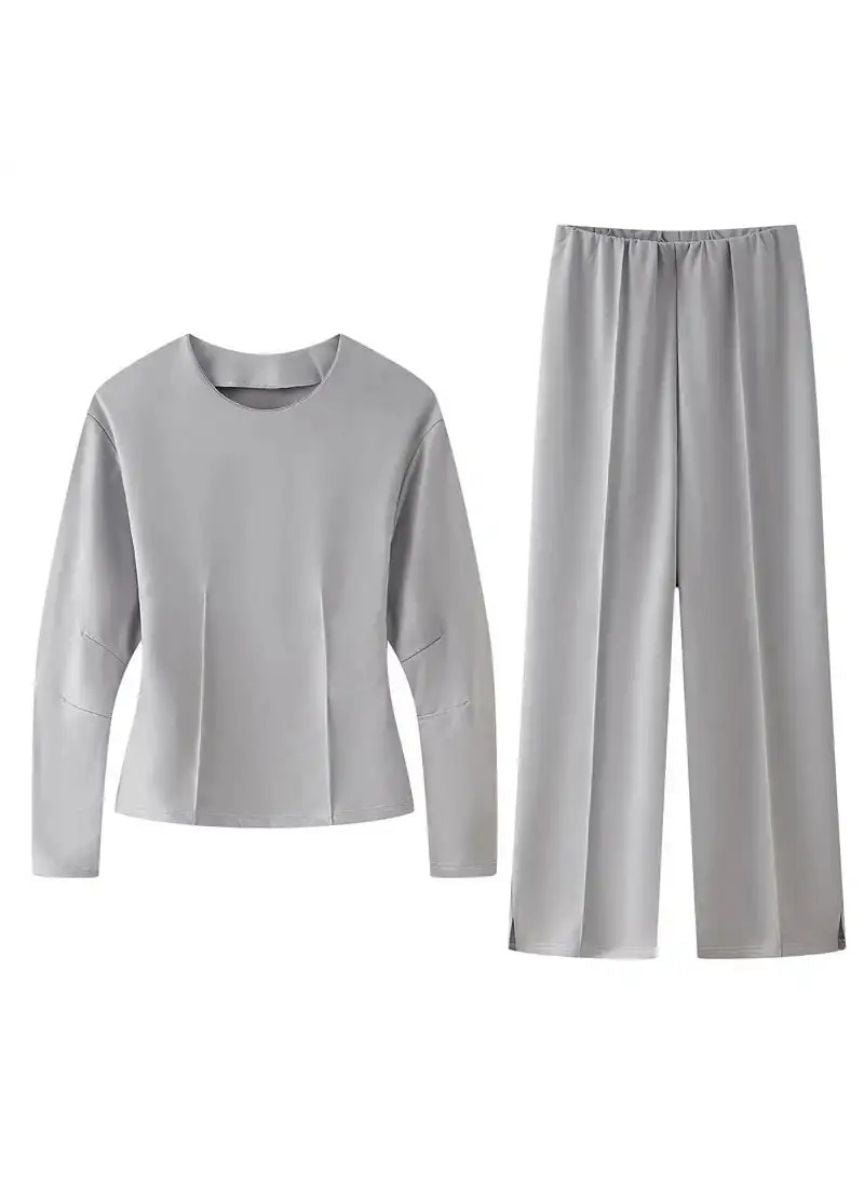 Dames Tweedelige Set met Shirt en Rechte Broek